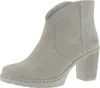 A single beige ankle boot with a block heel is shown against a white background. Produktbild-Vorschau