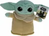 A plush toy of The Child from Star Wars, also known as Baby Yoda, is shown against a white background. A tag with the Star Wars logo and an image of The Mandalorian is attached to its arm. Podgląd zdjęcia produktu