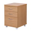 A light wood rolling file cabinet with three drawers. Produktbild-Vorschau