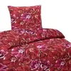 Hochwertige Biber Bettwäsche Baumwolle Blumen Rot 135x200 Produktbild-Vorschau 1