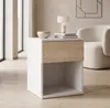 Table de chevet blanche / chêne Sonoma au style loft | Voir les images du produit 3