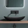 doporro Lavabo da Appoggio Ovale in Vetroceramica Nero Anteprima dell’immagine prodotto 5