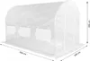 A white polytunnel greenhouse with dimensions indicated. Náhled obrázku produktu