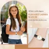 Damenuhr Leder, Damen Analog Quarz Uhr mit Datum, Uhren Produktbild-Vorschau 5