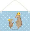 Mr. & Mrs. Panda Schild Bären mit Hut DIN A5 - Blau Pastell Produktbild-Vorschau 1