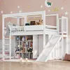 Kinder-Etagenbett mit Rutsche & Schrank – 3-in-1 Design mit Produktbild-Vorschau 3