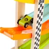 Holz-Rennbahn mit 4 Autos, buntes Parkhaus für Kleinkinder Produktbild-Vorschau 7