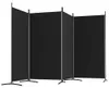 vidaXL 4-tlg. Paravent Schwarz 346x180 cm Stoff Produktbild-Vorschau 5