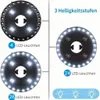 Schwarzes Schirmlicht in drei verschiedenen Helligkeitsstufen: 4, 24 und 28 LEDs Anteprima dell’immagine prodotto