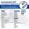 A marketing image showing a set of door springs and cables for dishwashers, along with a list of compatible brands and models. Produktbild-Vorschau