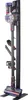 A Dyson vacuum cleaner and its accessories are mounted on a black stand. Produktbild-Vorschau