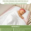 A baby sleeping in a crib, covered with a white blanket. Produktbild-Vorschau