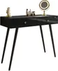 A black console table with gold accents and decorative items on top. Produktbild-Vorschau