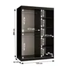 Kleiderschrank RAISA 2 – Breite 120 cm, weiß / schwarz Produktbild-Vorschau 3