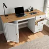 Schreibtisch MANAGER, weiß/eiche - Bürotisch mit 4 Produktbild-Vorschau 4