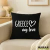 Huuraa Kissenbezug Greece my love 40x40cm Black Baumwolle Produktbild-Vorschau 2