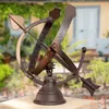 Sonnenuhr aus Eisen, Braun, dekorative Gartenuhr für Produktbild-Vorschau 1