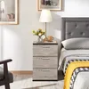 A bedroom scene with a nightstand next to a bed. Produktbild-Vorschau
