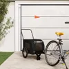 vidaXL Remorque pour vélo Chiens Noir Tissu Oxford et fer Voir les images du produit 2