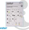 An instruction manual for Valsir push plates, showing assembly steps. Produktbild-Vorschau