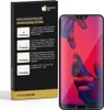 A product box for screen protectors next to a smartphone. Produktbild-Vorschau