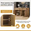 MODFU Buffet en bois, commode avec 3 portes et 3 tiroirs, Voir les images du produit 5
