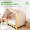 Cielo letto a casetta 135x360 cm rosa beige senza Anteprima dell’immagine prodotto 4