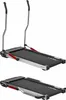 A treadmill in its upright and folded positions. Voir les images du produit