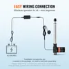 Diagram showing the wiring connection of a linear actuator to a power source and adapter. Podgląd zdjęcia produktu