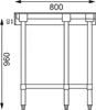 Vogue Arbeitstisch 900x800x600mm Eckelement mit Aufkantung Produktbild-Vorschau 7