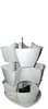 A white, multi-tiered planter. Produktbild-Vorschau