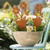 ohne Marke Gartenstecker Blume im Topf" 2er-Set rost Produktbild-Vorschau 6