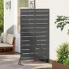 vidaXL Paravento nero 100 x 50 x 180 cm acciaio Anteprima dell’immagine prodotto 3