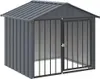 vidaXL Domček pre psa so strechou čierny 117x103x102 cm Náhľad obrázku produktu 1