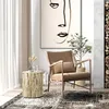 HOMCOM Beistelltisch, Couchtisch im Baumstumpf-Design, Rund Produktbild-Vorschau 2