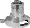 A close-up studio shot of a metal adapter for a kitchen machine. Náhľad obrázku produktu