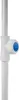 A close-up view of a white mechanism with a blue button on a white pole. Voir les images du produit