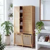 Bambus-Badezimmerschrank MCW-N83, Badregal Schrank, 2 Produktbild-Vorschau 1