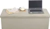 A beige storage ottoman with a laptop, book, and mug on top. Náhľad obrázku produktu