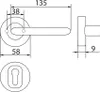 Assa Abloy 9x9x170 Sicherheits-Türgriff mit WB-Schild, Produktbild-Vorschau 2
