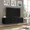 Armoire TV Aura 150 cm Tapis noir avec LED Suspendu ou Voir les images du produit 2