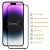 A screen protector for a smartphone, with feature callouts. Produktbild-Vorschau