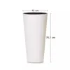 A white tall planter with dimensions indicated. Produktbild-Vorschau