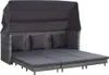 vidaXL Canapé-lit extensible 3 places avec toit Poly rotin Voir les images du produit 7