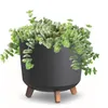 Blumentopf mit Füßen Weiß matte Pflanzkübe D 30 cm  Produktbild-Vorschau 1