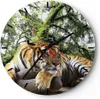 Wanduhr - Rund - Glasuhr - Tiger Dschungel Ruhe - 40x40cm - Produktbild-Vorschau 1