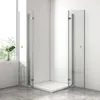 EMKE Duschkabine 75x75x185cm Eckeinstieg Falttür Schwingtür Produktbild-Vorschau 3
