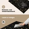 KitchenYeah© Herdabdeckplatte Goldene Flocken auf schwarzem Produktbild-Vorschau 2