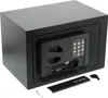A black safe with a digital keypad and keyhole is shown on a white background. Produktbild-Vorschau