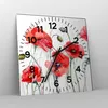 Wanduhr - Quadrat - Glasuhr - Blume Mohn Wiese - 40x40cm - Produktbild-Vorschau 4